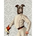 thumbnail image 2 of Fab Funky 12x14 Black Ornate Wood Framed with Double Matting Museum Art Print Titled - Greyhound Fencer in Cream Portrait, 2 of 4