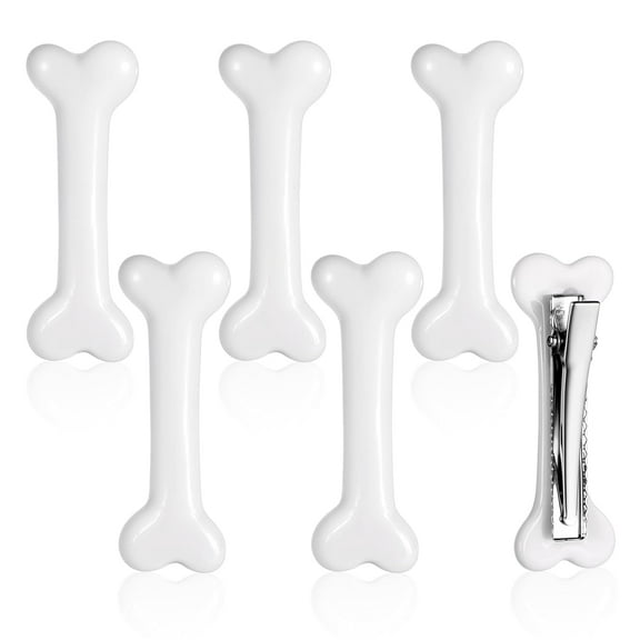 Bone Hair Clips 6pcs Hair Pins Clips Accessories White 0.75×2.16in