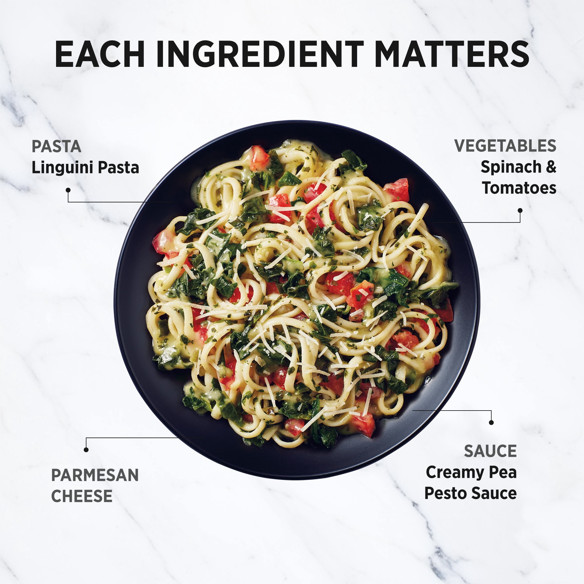 Healthy Choice Simply Steamers Creamy Spinach & Tomato Linguini, 10g Protein, High Protein & Fiber Frozen Meal, 9 oz. Bowl