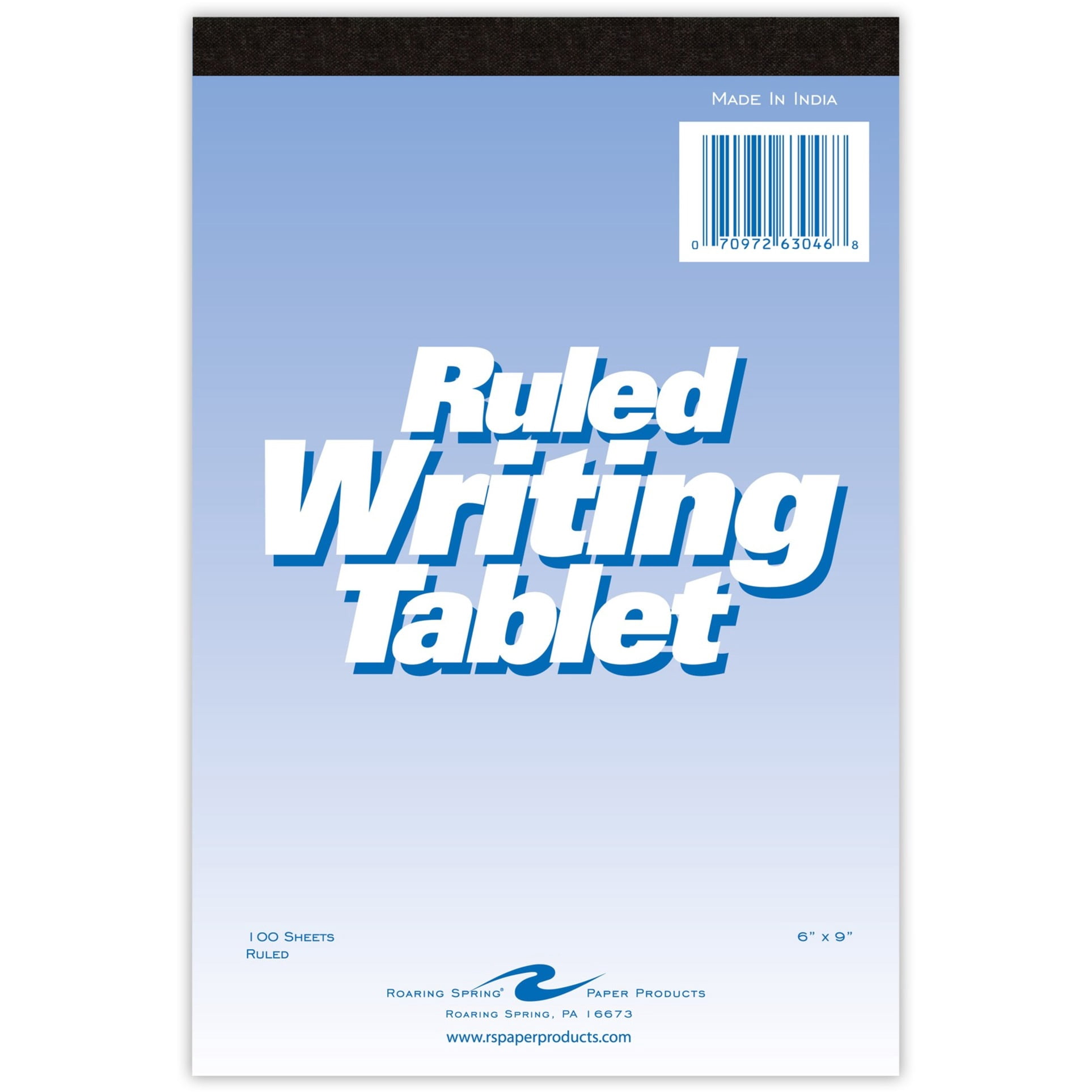 Roaring Spring Wide Ruled Writing Tablet Pad, 1 Case (48 Total), 6" x 9" 100 sheets, White