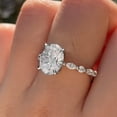 thumbnail image 6 of Flydeer Engagement Rings 925 Sterling Silver Rings For Women Oval Cut Wedding Woman Rings 3CT 5A CZ Anniversary Size 6, 6 of 7