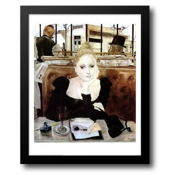 FrameToWall - Cafe 26x32 Framed Art Print by Foujita, Tsuguharu