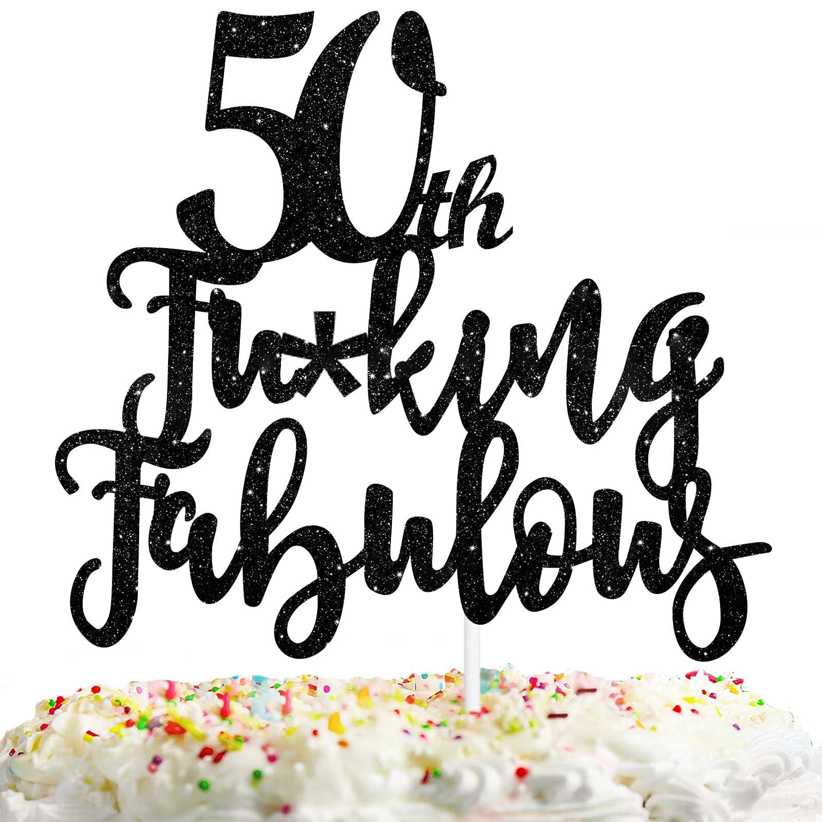 Funny Fabulous Cake Topper for 50th Happy Birthday Party Hello Cheers to 50 Years Old Theme Party Supplies Decorations Celebrate the 50th Anniversary Black Glitter Funny Fabulous Cake Topper for 50th Happy Birthday Party Hello Cheers to 50 Years Old Theme Party Supplies Decorations Celebrate the 50th Anniversary Black Glitter