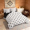 thumbnail image 2 of Manfei Aztec Geometric Full Size Bedding Sets, Bohemian Southwestern Full Size Bed in a Bag, White, Black Reversible 7 Pieces, 2 of 6