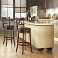 thumbnail image 2 of Weston Home Shapel Linen Lattice Back Swivel Bar Stool, Dark Grey Linen, 2 of 6