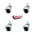 thumbnail image 2 of 2 Inch Bright Chrome Hooded 5/16 Inch Threaded Stem Ball Caster Set of 4 SCC, 2 of 2