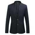 thumbnail image 5 of sususu Mens Blue Blazer,Big and Tall Suits for Men,Modern Two Button Notch Lapel formal Business Casual Sport Coat for Wear, 5 of 6