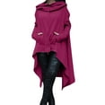 thumbnail image 1 of Innerwin Chandail à Capuche Manches Longues pour Femmes Automne Couleur Unie Chandail Décontracté Violet Rouge TG, 1 of 2