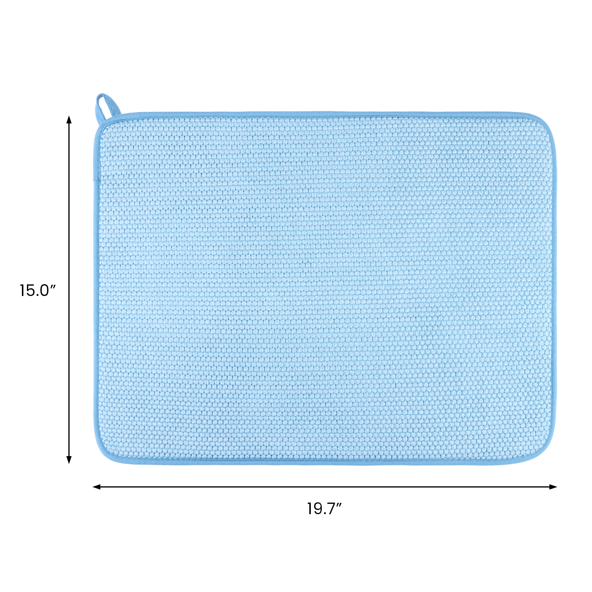 Unique Bargains Absorbent Microfiber Kitchen Drying Mat for Dishes Blue 19.7*15.0 in