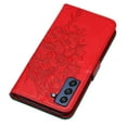 thumbnail image 4 of Allytech For Samsung Galaxy S21 FE Soft TPU Case,Stylish Diamond Embossed Butterfly PU Leather Shockproof Flip Wallet Holder Cover with Hand Strap.For Samsung Galaxy S21 FE,Red, 4 of 7