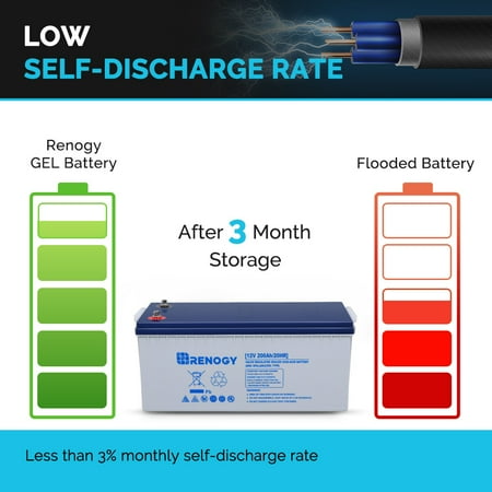 Renogy - 12-Volt 200Ah Deep Cycle Hybrid GEL Battery