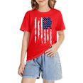 thumbnail image 5 of Ruyang Boys Girls 4th of July Shirt Cotton American Flag Crew Neck Short Sleeve Summer Kids 250 Anniversary USA Shirt, 5 of 8