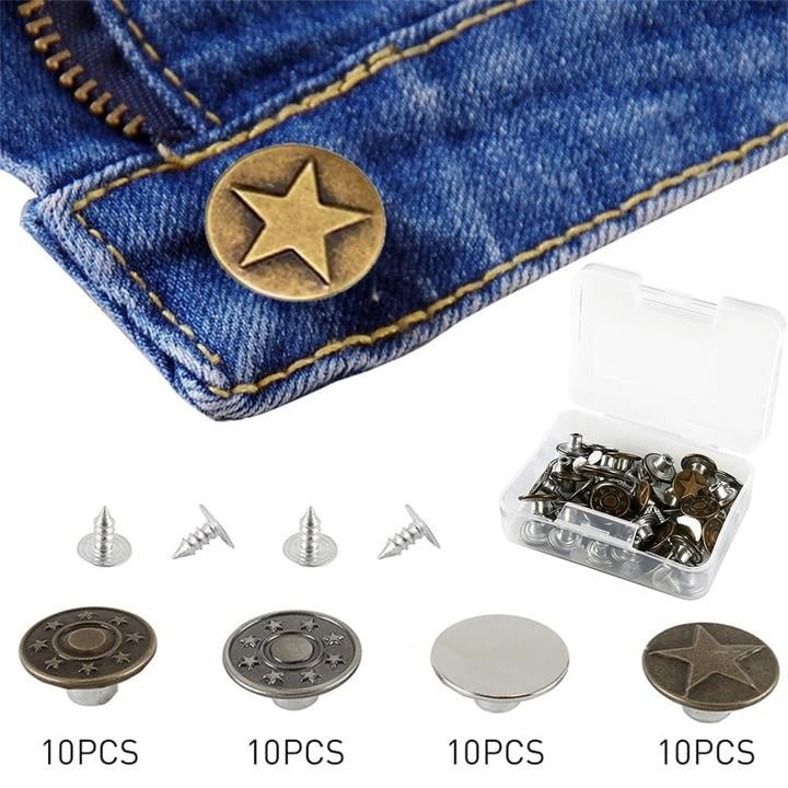 10Pcs Metal Studs Jeans Buttons w/Rivets Hammer On Denim Costume Accessories US 10Pcs Metal Studs Jeans Buttons w/Rivets Hammer On Denim Costume Accessories US