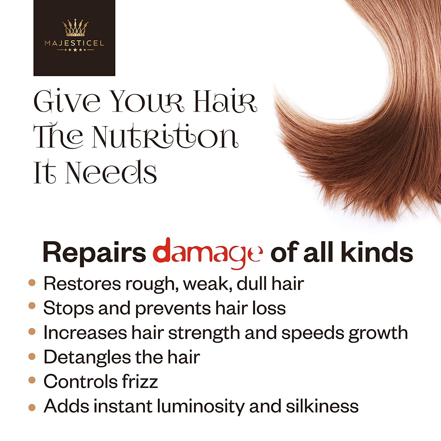 Majesticel Best Argan Oil For Hair Promotes Hair Growth And