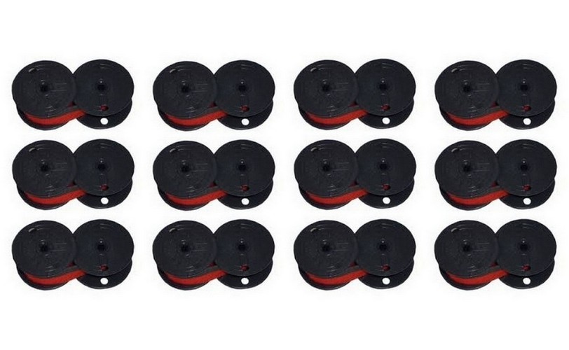 PrinterDash Compatible Replacement for Olivetti 4385/8800HD Black/Red Spool Printer Ribbons (12/PK) (7338175BR_12PK) - image 1 of 8