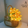 thumbnail image 3 of 10PCS Tulips with LED Light Artificial Tulip Flowers Table Lamp Simulation Tulips Bouquet Night Light Gifts for Home Decoration, 3 of 7