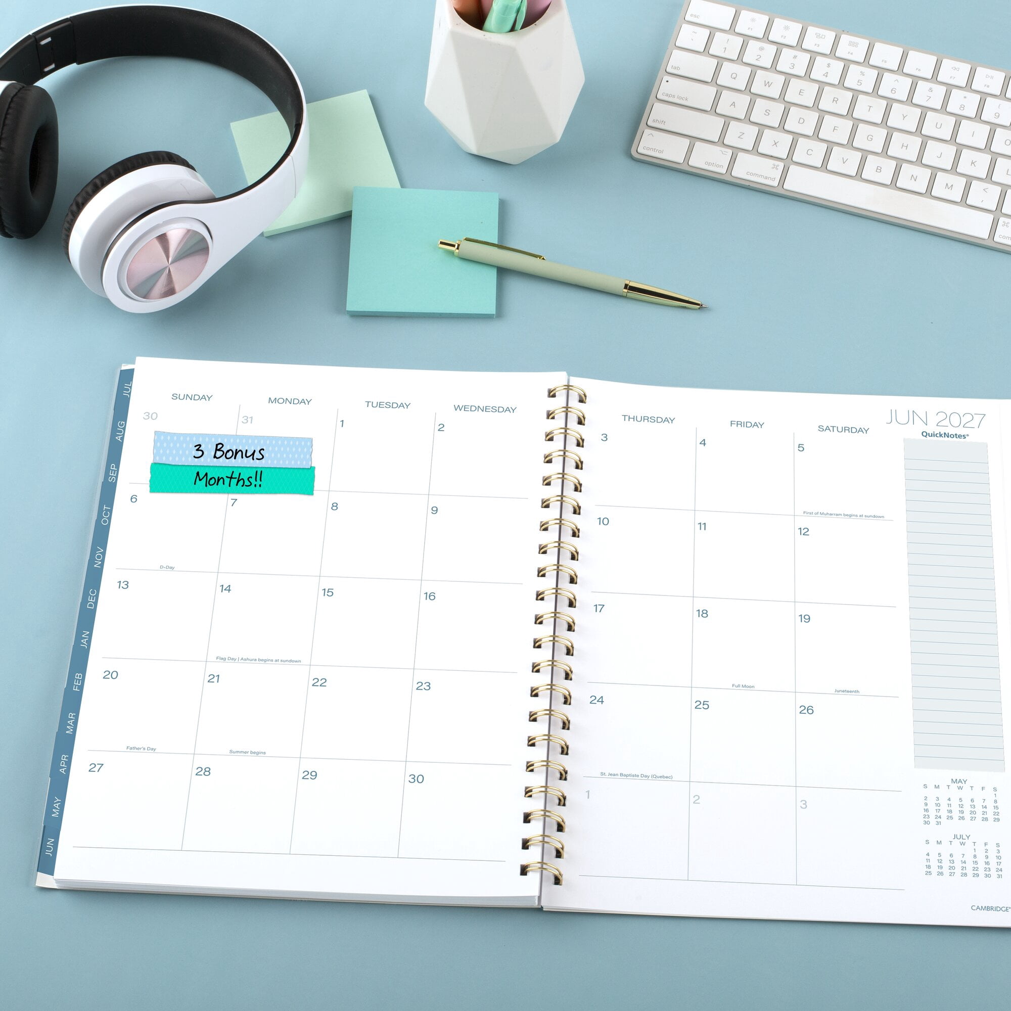 Mead Cambridge Oceana Academic 2026-2027 Weekly Monthly Planner Large 8 12 x 11