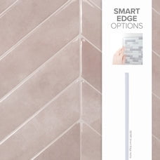 Smart Tiles Peel and Stick Backsplash, 5 Adhesive Tiles, Chevron Pink, 11.43"x9"