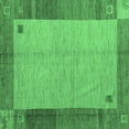 thumbnail image 1 of Ahgly Company Indoor Square Abstract Emerald Green Modern Area Rugs, 6' Square, 1 of 4