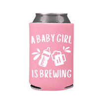 Baby Announcement Can Coolers, A Baby Is Brewing, Welcoming Baby Coolies, Baby Shower Party Gift and Favor Ideas (Bubble Gum)
