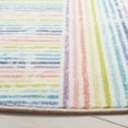 thumbnail image 4 of SAFAVIEH Kids Playhouse Geometric Stripes Machine Washable Area Rug, Ivory/Blue, 5' x 5' Round, 4 of 12