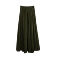 thumbnail image 5 of Lenago Skirts for Women Casual Summer Large Solid Elastic Waist Flax A-line Ankle Skirt, 5 of 10