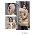 thumbnail image 3 of Down Coat Women,Women's Winter Coats Grey Fashion Faux Fur Hood Thicken Side Zipper Warm Quilted Coats Parka Coat Light Clothing Casual Loose Outdoor Windproof Parka Jacket, 3 of 4