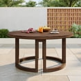 thumbnail image 2 of MAYEERTY 59" Round Patio Dining Table, Wood Dining Table with Umbrella Hole for Garden, Patio, and Poolside, 2 of 10