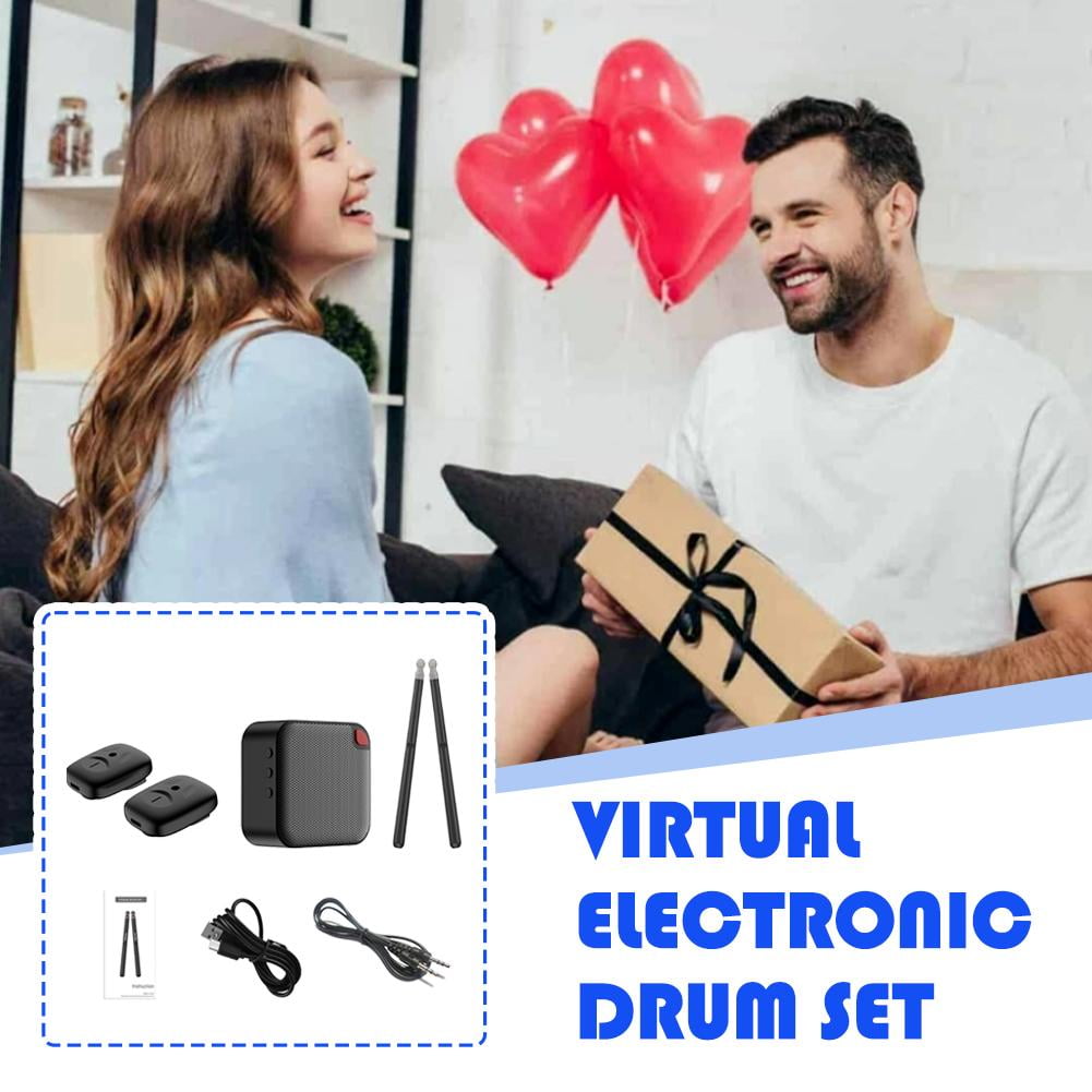 Upgraded Drumsticks with Speaker, Virtual Electronic Drum Set, Electric Drumsticks Drum Set, 3D Motion Sensing RGB, Electronic DrumSet & Pedals & Bluetooth Adapter & 8 Sounds