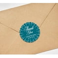 thumbnail image 2 of Darling Souvenir Round 45 Pcs Polka Dot Thank You Stickers Personalized Bride Groom Names And Date Envelope Seals-Teal Blue, 2 of 3