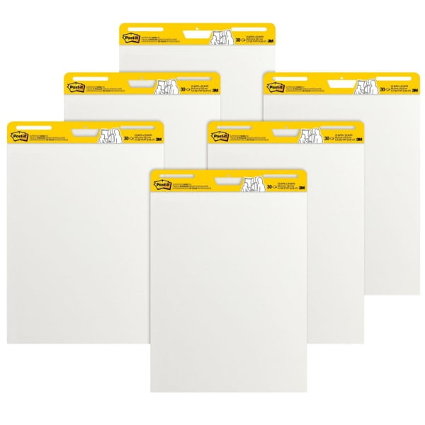 Postit® Super Sticky Easel Pads, 25" x 30", White, 30 Sheets Per Pad