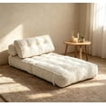 thumbnail image 3 of Leumius Folding Sofa Bed,Convertible Sleeper Chair with Pillow Foldable Mattress with Back Support, Portable Fold Out Chair Bed Comfy Floor Sofa Lounge for Living Room BedroomWhite, 3 of 8