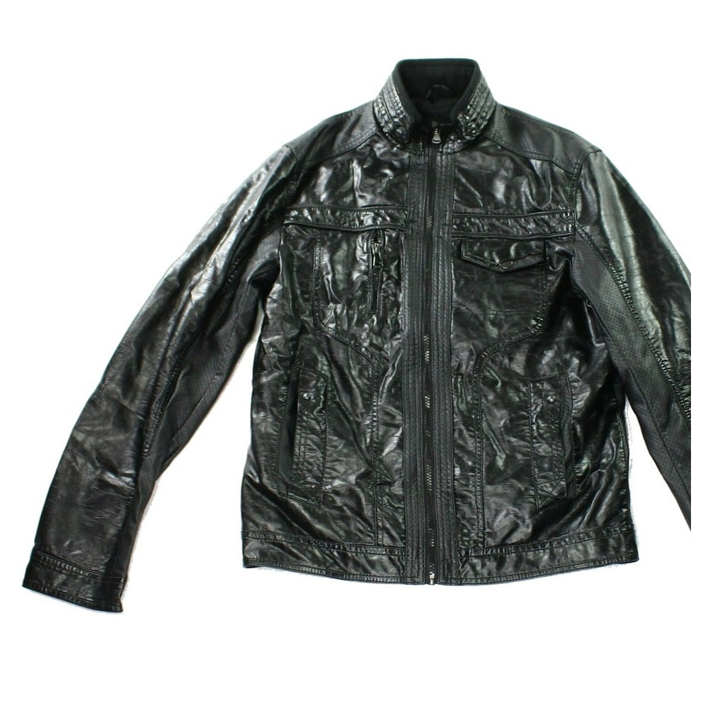 INC - Inc International Concepts Black Zones Faux Leather Jacket XXL ...