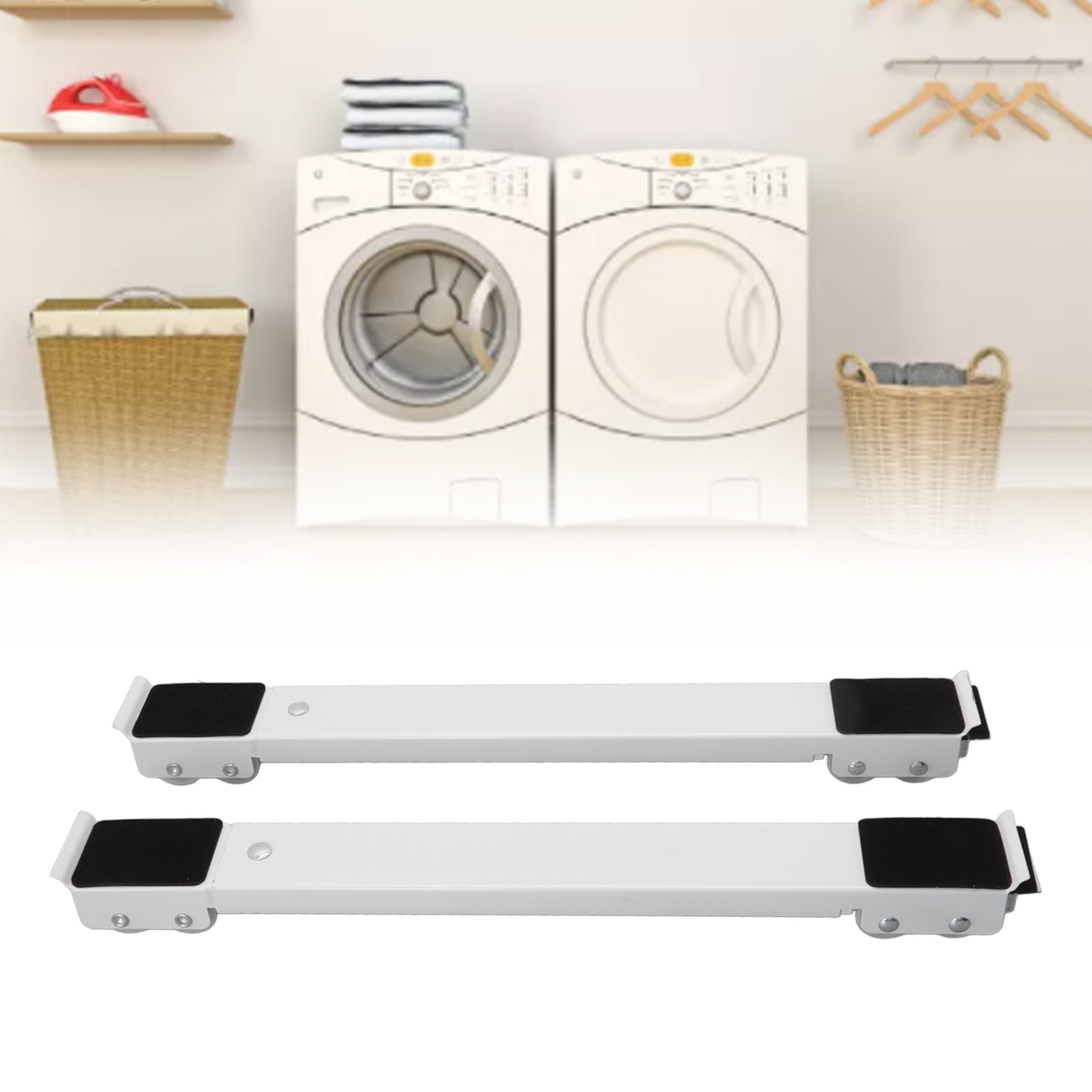Appliance Rollers Washing Machine Wheels, Heavy Duty Furniture Mobile Roller for Washing Machines, Refrigerators, Dryers and Dishwashers, Support 300kg (Blanco)