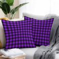 thumbnail image 2 of Throw Pillow Covers 16x16 Inch Set of 2, Black Purple Plaid Waterproof Outdoor Pillow Covers, Farmhouse Simple Buffalo Checked Decorative Cushion Pillowcases for Couch, Sofa, Bed, Garden, Patio, 2 of 7