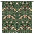 thumbnail image 2 of William Morris Floral Curtains, Watercolor Vintage Flower Art Style Room Windows Treatments for Bedroom Living Room, Boho Chic Green Floral Printed Drapes 2 Panel Sets,52x84 Inch, 2 of 6