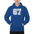 thumbnail image 2 of Retro Style Number 67 Design Men's Hoodie, 2 of 3