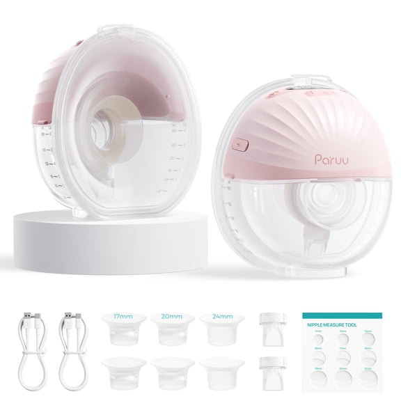 Paruu Wearable Breast Pump Hands-Free, Portable Breast Pump,Electric Breast Pump with 4 Modes & 9 Levels, 2 Pack
