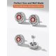 thumbnail image 3 of PROSTEEL Pendientes redondos de granate rojo para hombre, piedra natal de enero, pendiente de circonita cúbica, plata de ley, joyería de runa vikinga nórdica, regalo de Hip Pop para niño, plata, 3 of 6