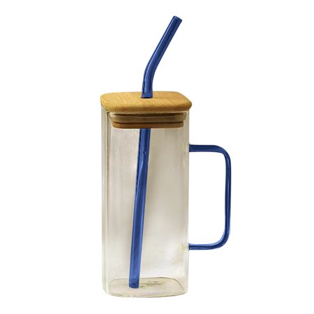 

Drinking Glasses With Lids And Glass Straw Ideal for Cocktail/ Whiskey/ Gift Glass F