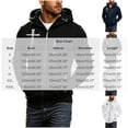 thumbnail image 6 of Men's Athletic Hoodies Solid Color Long Sleeve Zip Up Sweatshirt With Pockets Thick Casual Cross Letter Print Fleece Jacket for Daily Travel Outdoor, 6 of 6