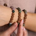 thumbnail image 2 of Arya | India Agate x Rudraksha |  Mala Bracelet, 2 of 6