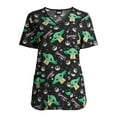 thumbnail image 3 of Scrubstar Women's Star Wars Yoda "Adorable I Am" V-Neck Print Scrub Top, 3 of 6