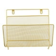 thumbnail image 2 of Rongfmy Triangle Iron Wire Magazine Rack Wall Mounted Bookshelf Bookcase Bin Golden, 2 of 6