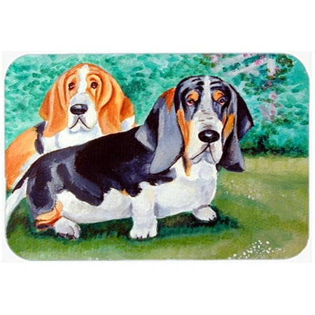 

Basset Hound Double Trouble Glass Cutting Board - Large 15 x 12 in.