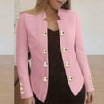 thumbnail image 4 of Htigea Women's Suit Jackets Notch Neck Open Front Coats Slim Fit Work Office Cardigans Lightweight Fall Blazer Pink M, 4 of 9