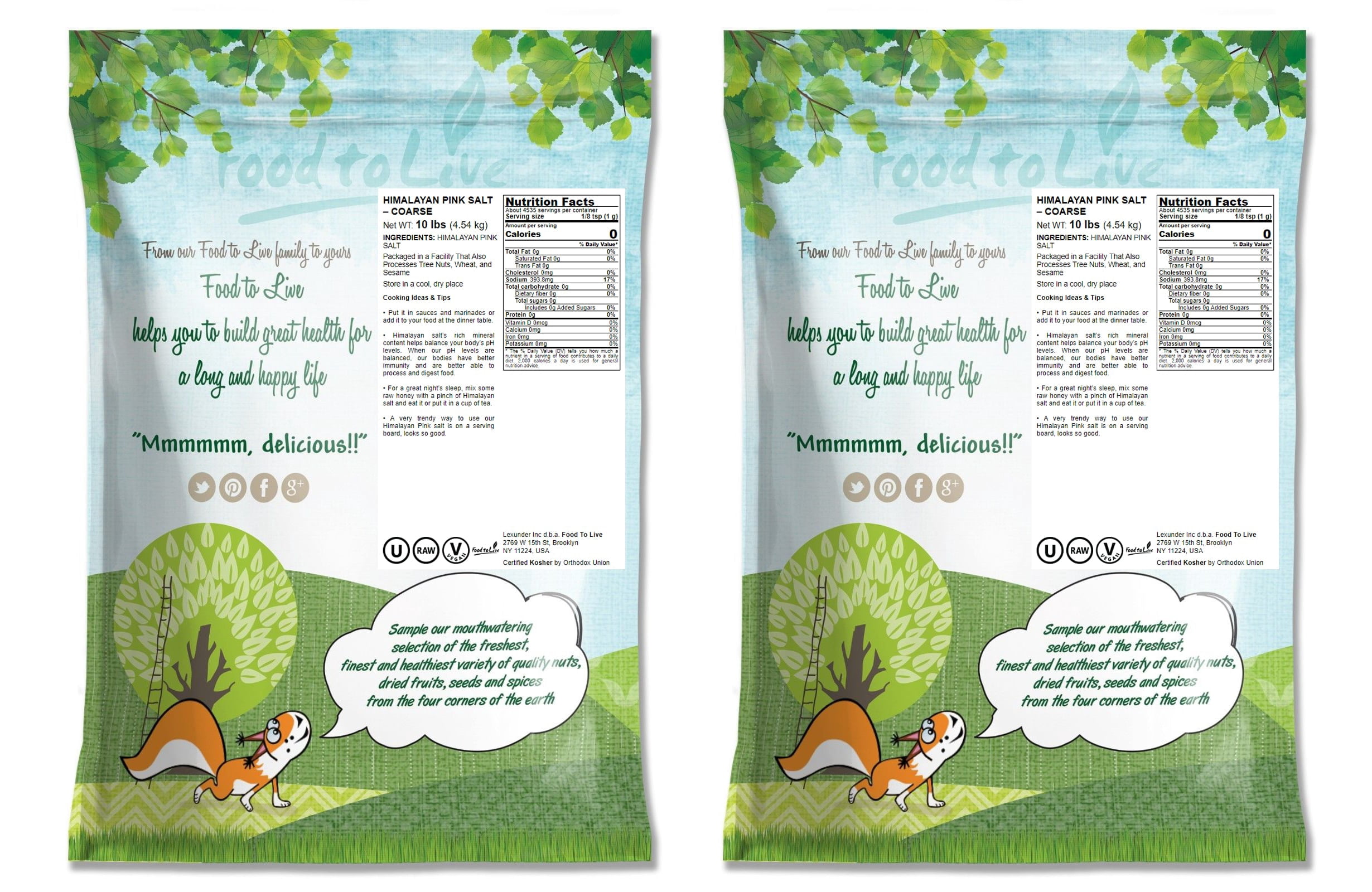 Himalayan Pink Salt – Coarse, 20 Pounds — Raw, Vegan, Kosher — by Food to Live