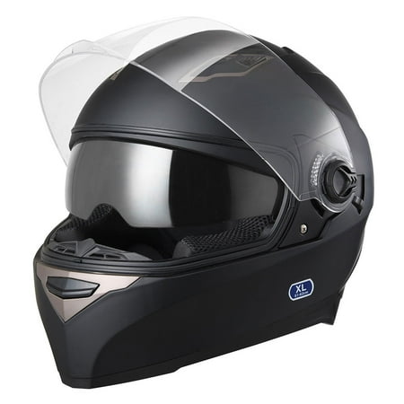 Full Face Helmet Visor - Yescom DOT Motorcycle Full Face Helmet Dual Visors Sun Shield Lightweight ABS Motorbike