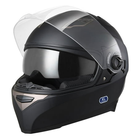 Yescom DOT Motorcycle Full Face Helmet Dual Visors Sun Shield Lightweight ABS (Best Full Face Bluetooth Motorcycle Helmet)