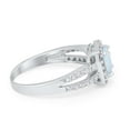 thumbnail image 2 of Dazzling Split Shank Ring Lab Created White Opal 925 Sterling Silver Size 4, 2 of 6